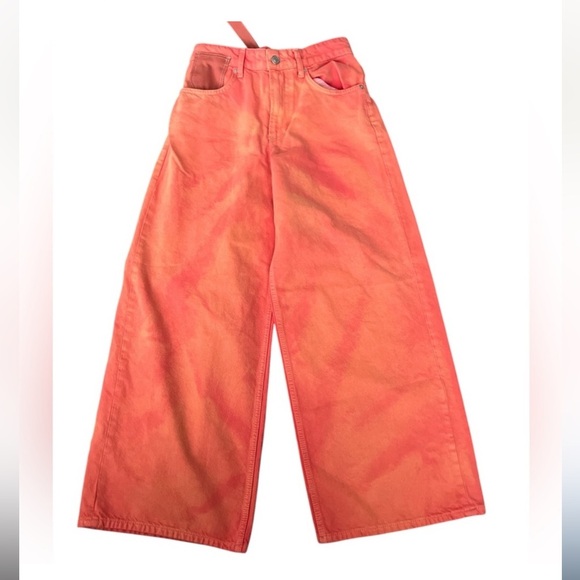 FREE PEOPLE We The Free Waterfall Baggy Wide Leg Jeans Oklahoma Sun Utility Pant - Picture 8 of 11